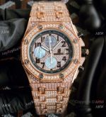 High Quality Audemars Piguet Royal Oak Offshore Watch Rose Gold Full Diamond